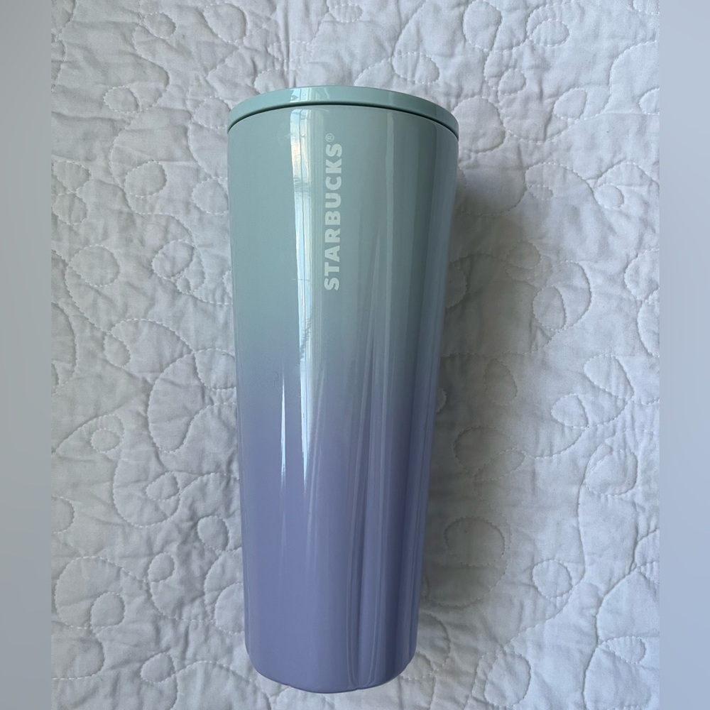 Starbucks Winter 2021 Pale Blue & Lilac Puffy Stainless Steel Cold Cup Tumbler